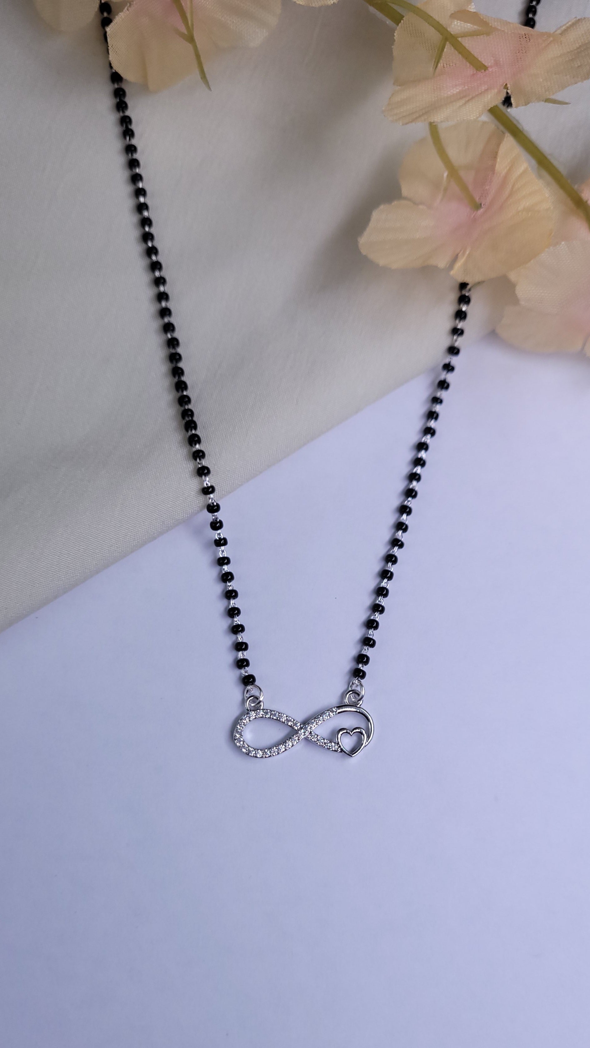 INFINITY LOVE MANGALSUTRA WITH BLACK BEEDS CHAIN