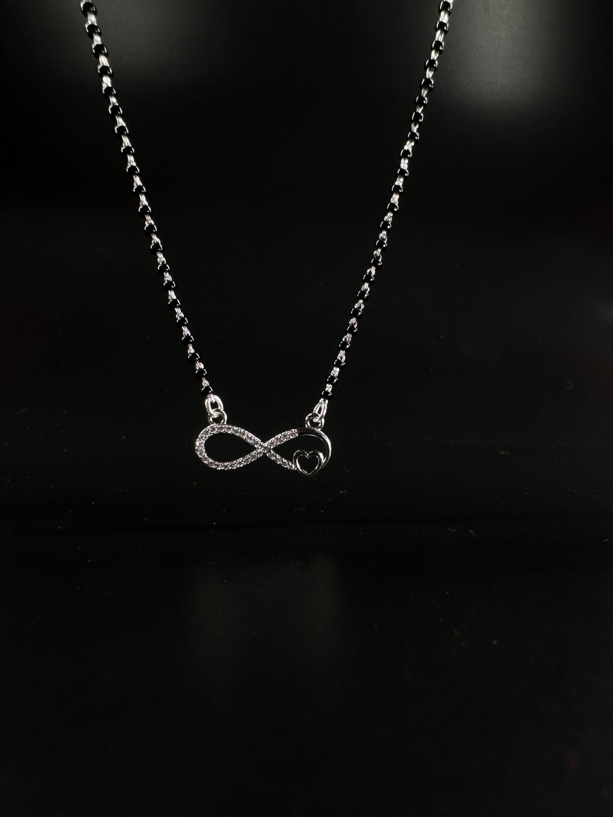 INFINITY LOVE MANGALSUTRA WITH BLACK BEEDS CHAIN