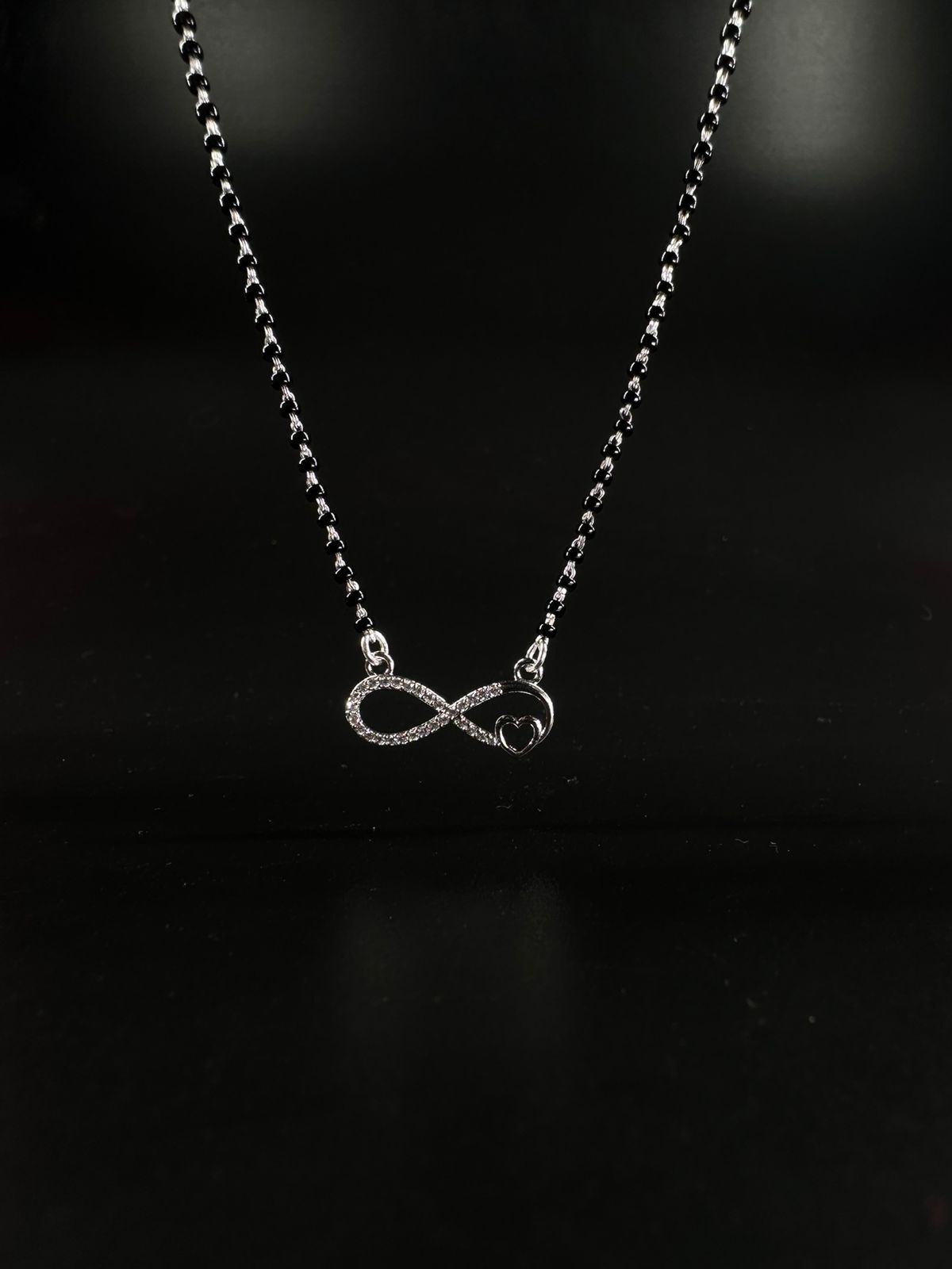 INFINITY LOVE MANGALSUTRA WITH BLACK BEEDS CHAIN