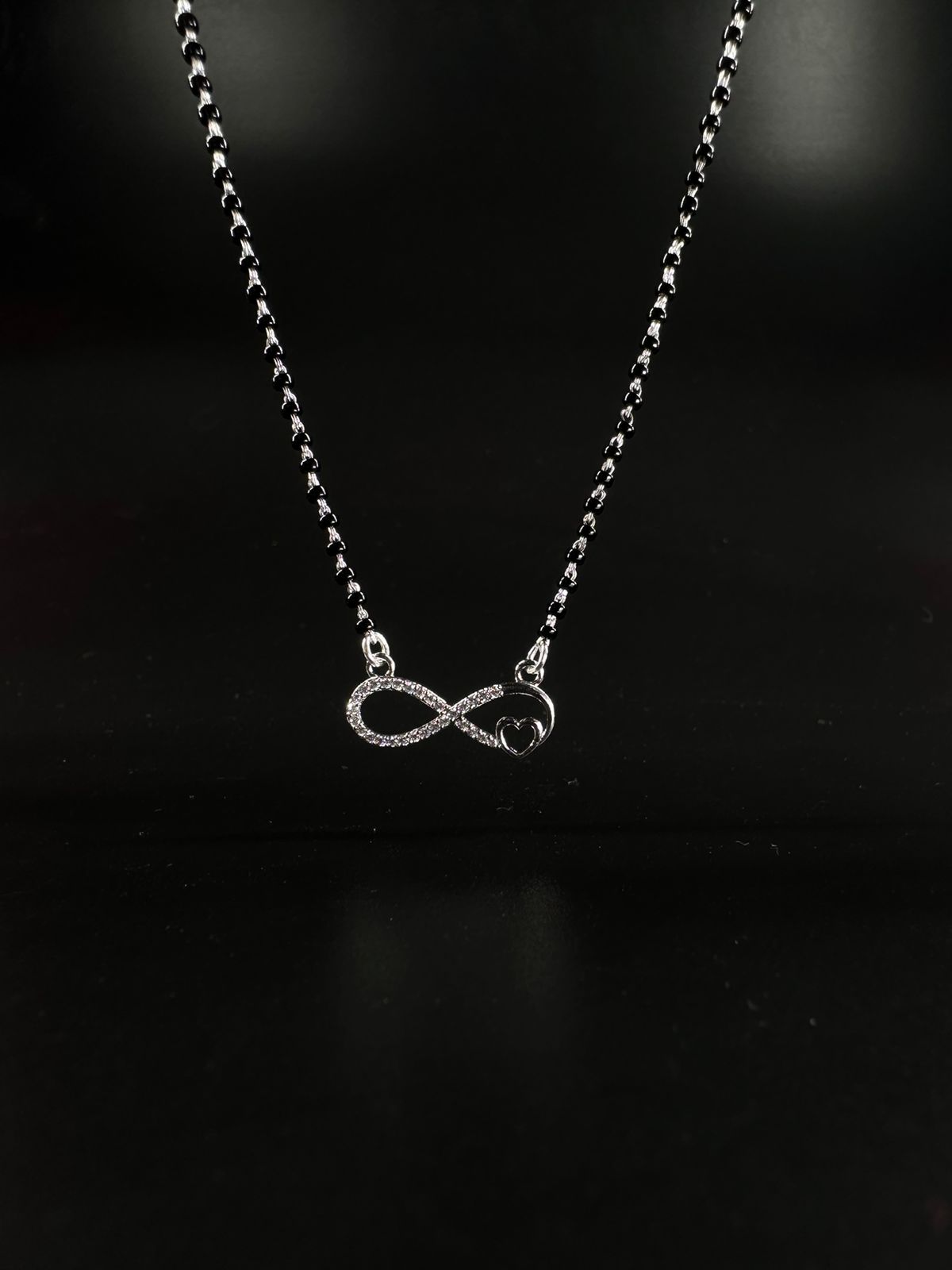 INFINITY LOVE MANGALSUTRA WITH BLACK BEEDS CHAIN