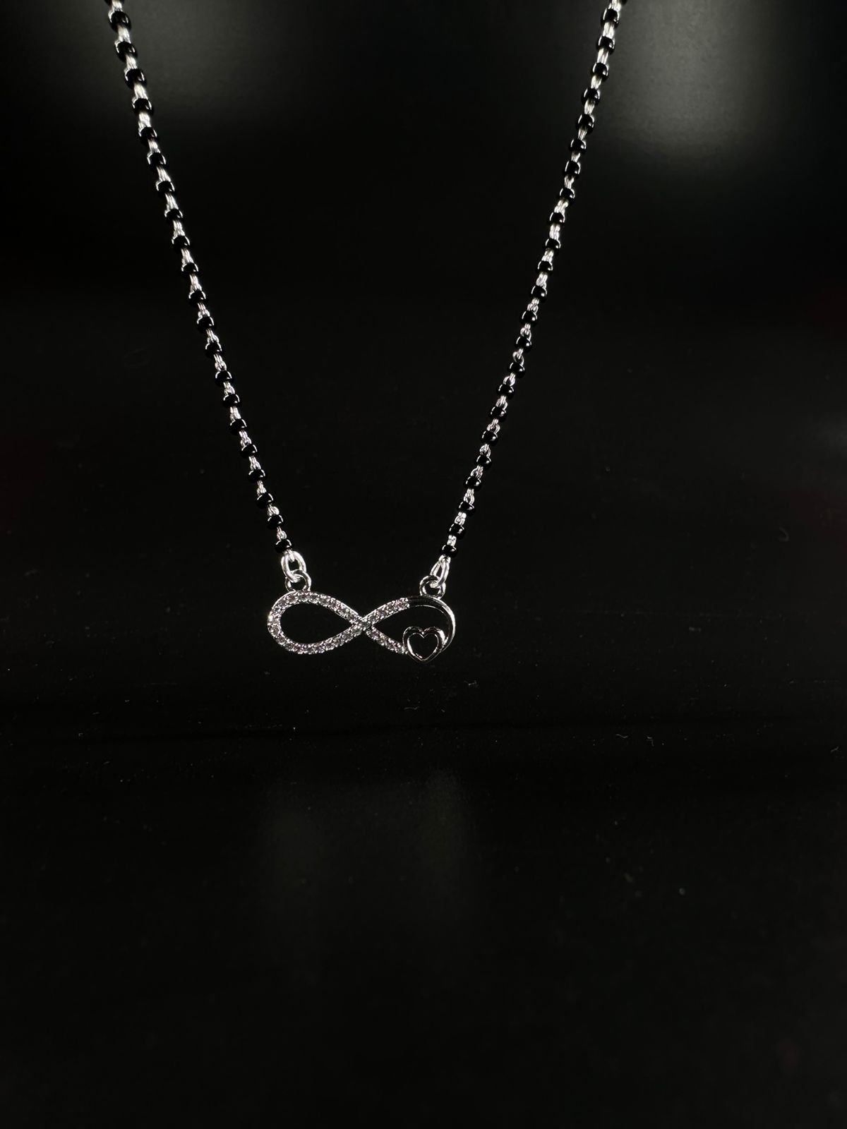 INFINITY LOVE MANGALSUTRA WITH BLACK BEEDS CHAIN